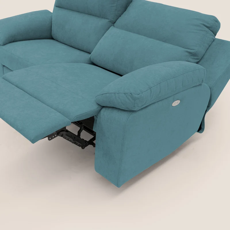 Romeo Canapé avec relax électrique en tissu doux imperméable T02 bleu ciel
