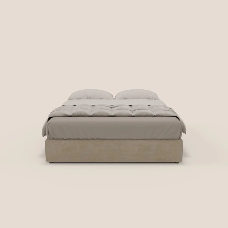Ina sommier avec ample coffre en microfibre détachable et imperméable T11 Taupe tortora