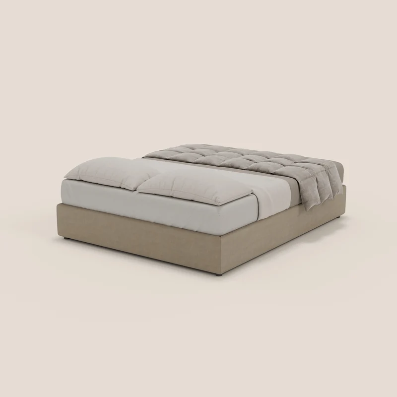 Ina sommier avec ample coffre en microfibre détachable et imperméable T11 Taupe tortora