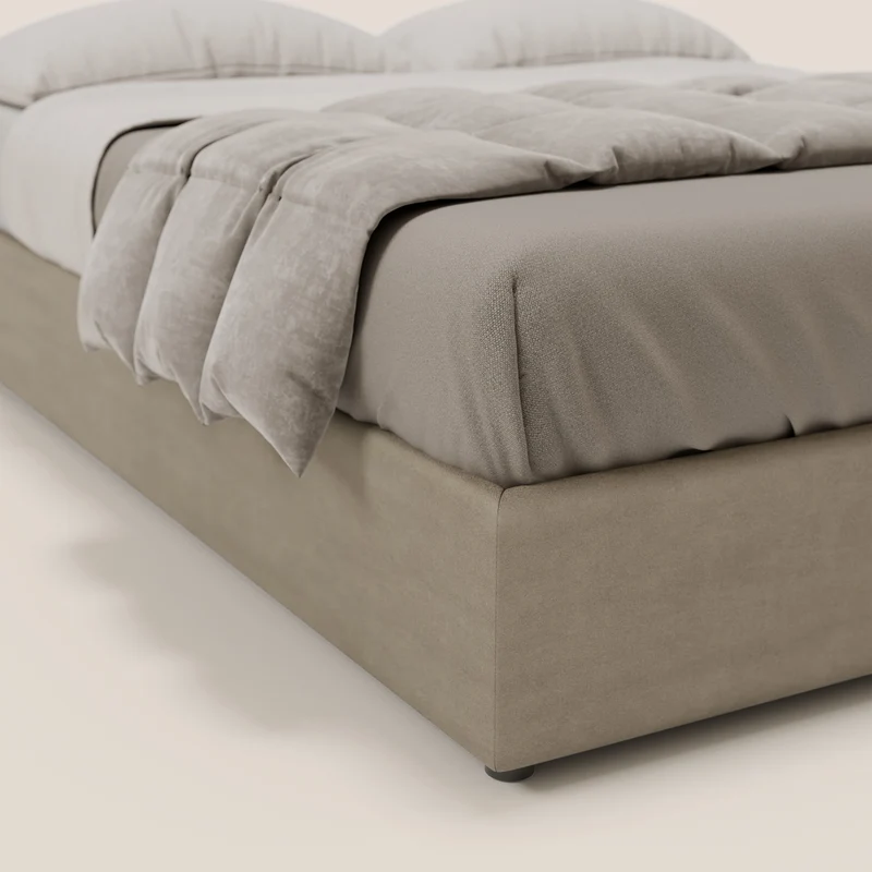 Ina sommier avec ample coffre en microfibre détachable et imperméable T11 Taupe tortora