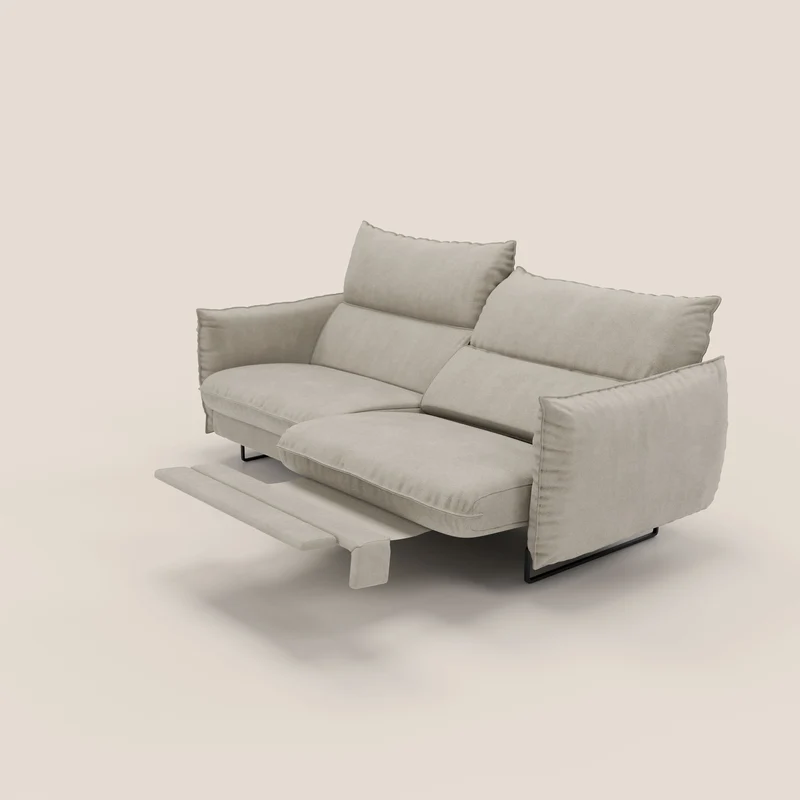 Monamour canapé au design moderne avec option relax électrique en microfibre détachable imperméable T11 Taupe tortora