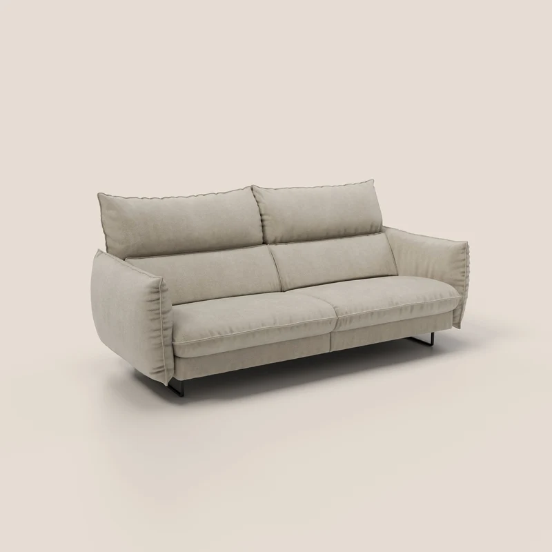 Monamour canapé au design moderne avec option relax électrique en microfibre détachable imperméable T11 Taupe tortora