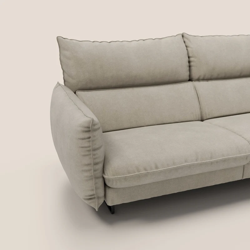 Monamour canapé au design moderne avec option relax électrique en microfibre détachable imperméable T11 Taupe tortora