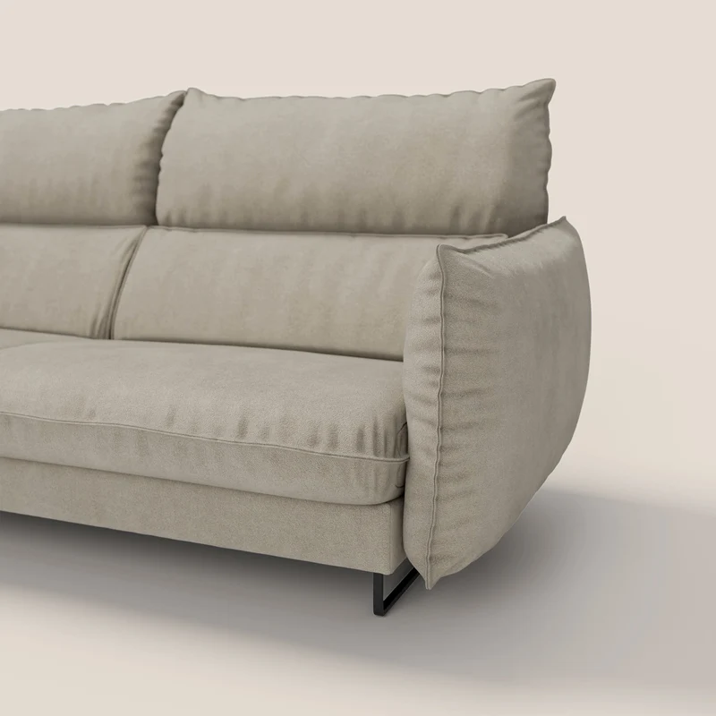 Monamour canapé au design moderne avec option relax électrique en microfibre détachable imperméable T11 Taupe tortora