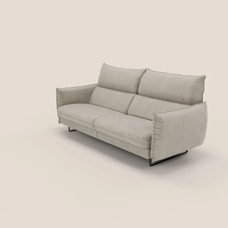 Monamour canapé au design moderne avec option relax électrique en microfibre détachable imperméable T11 Taupe tortora