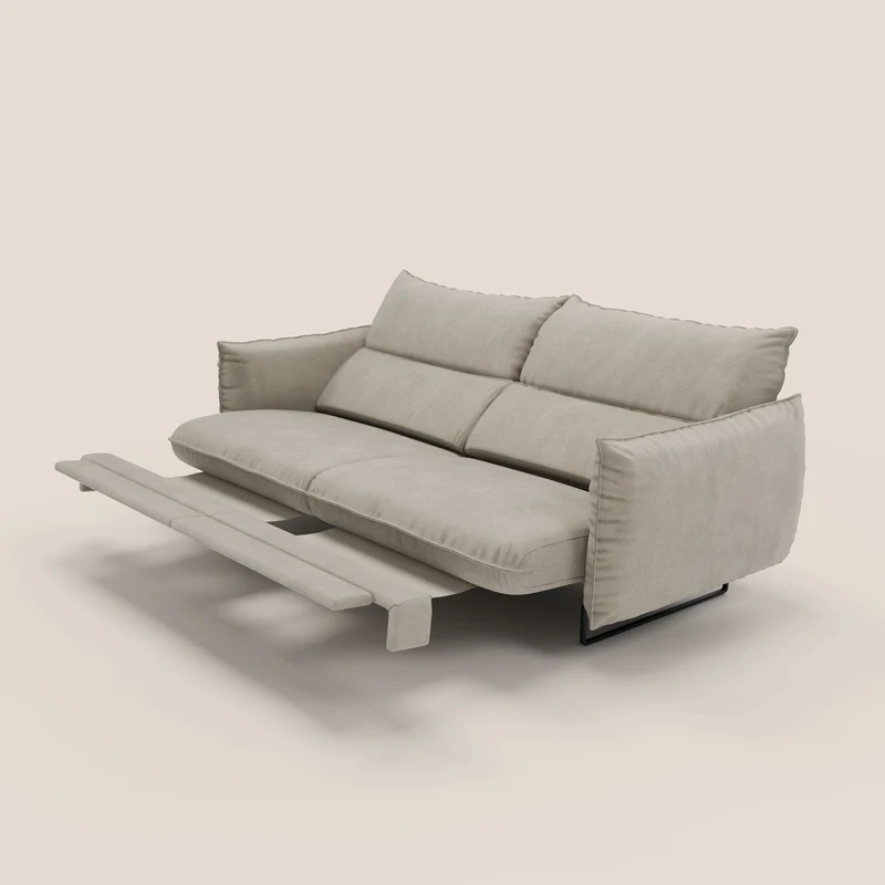 Monamour canapé au design moderne avec option relax électrique en microfibre détachable imperméable T11 Taupe tortora