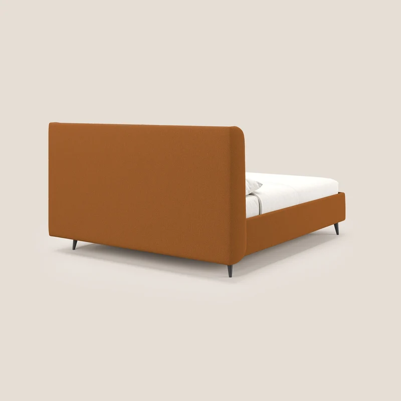 Nadine lit coffre de design et confort italien en tissu imperméable T19 orange