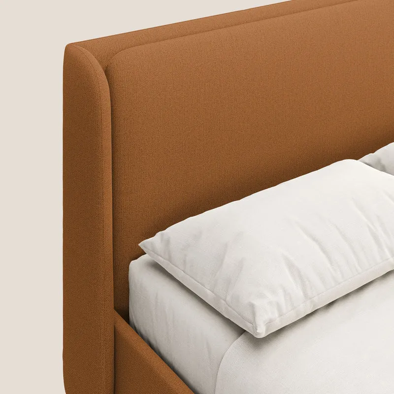 Nadine lit coffre de design et confort italien en tissu imperméable T19 orange