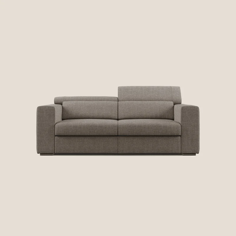 Vegas canapé avec têtières inclinables en tissu doux imperméable T06 marron