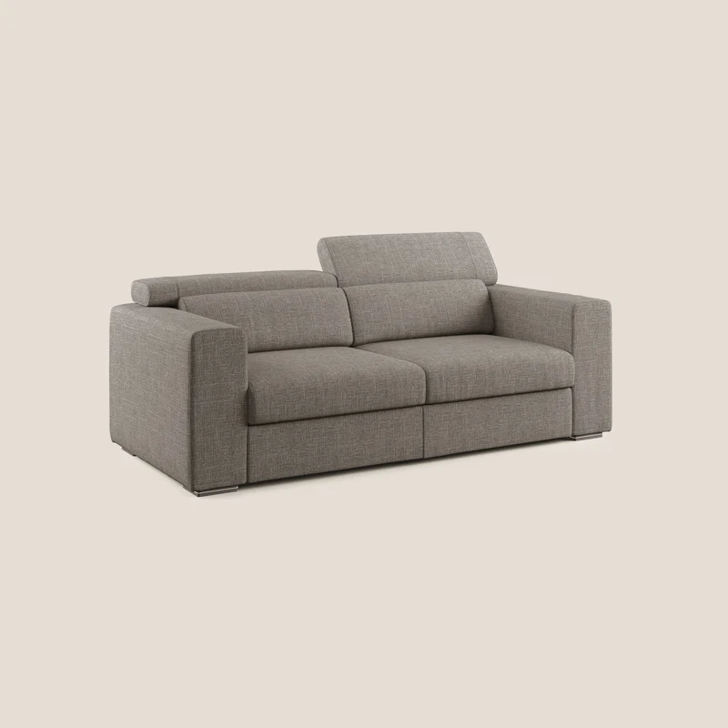 Vegas canapé avec têtières inclinables en tissu doux imperméable T06 marron