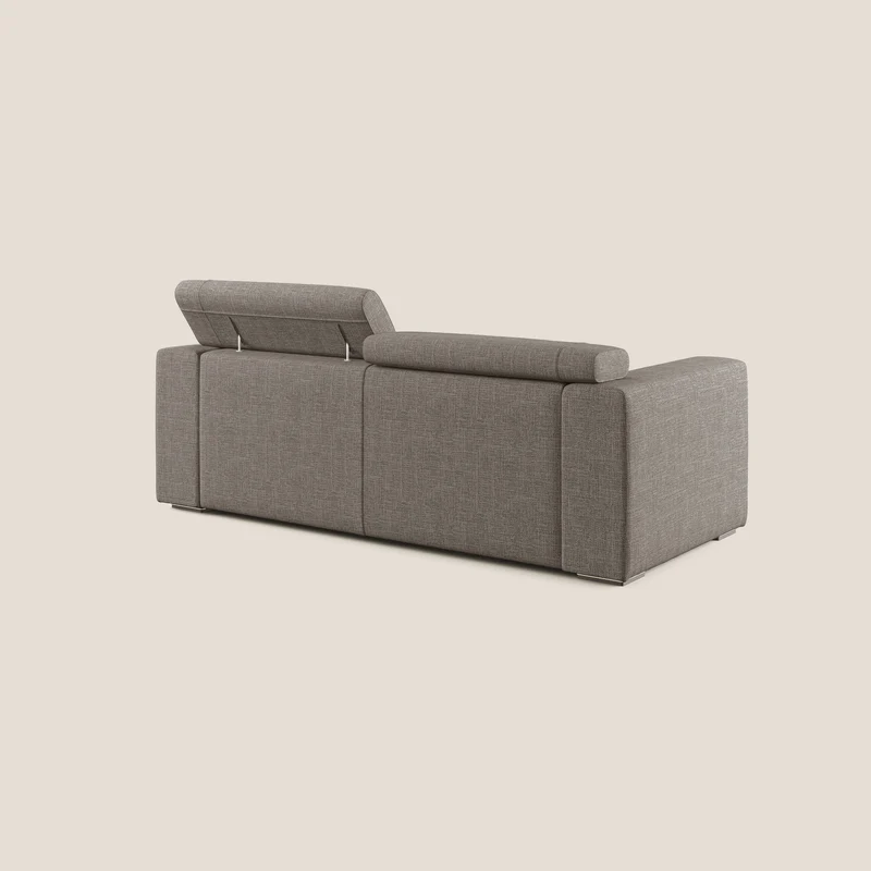 Vegas canapé avec têtières inclinables en tissu doux imperméable T06 marron