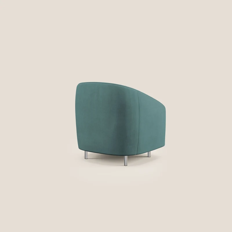 Sally Fauteuil en tissu doux imperméable T02 bleu canard