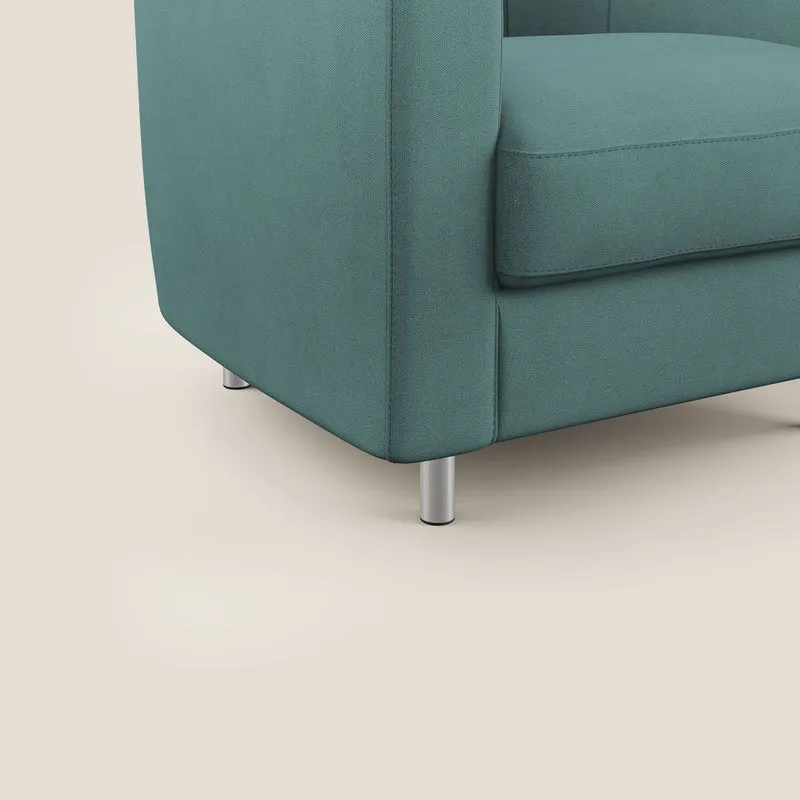 Sally Fauteuil en tissu doux imperméable T02 bleu canard