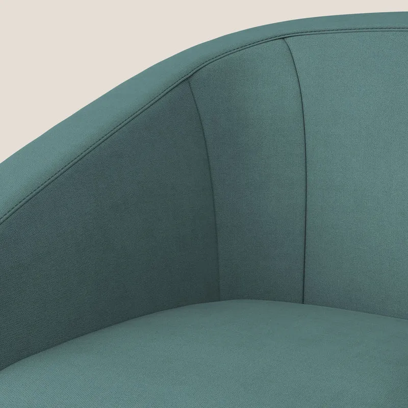 Sally Fauteuil en tissu doux imperméable T02 bleu canard
