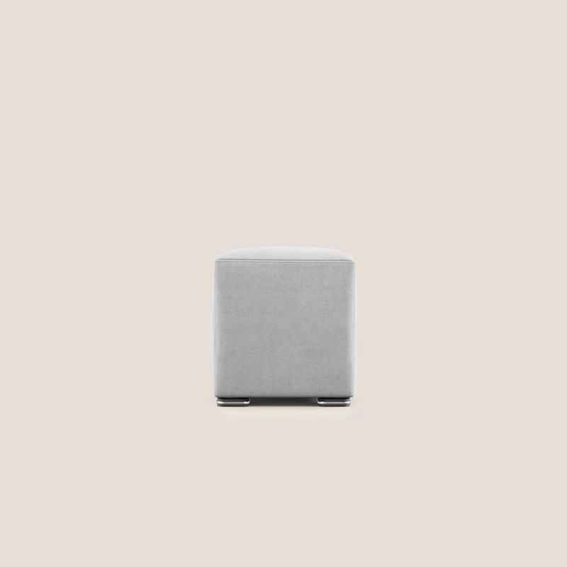 Cube pouf en tissu doux imperméable T02 gris clair