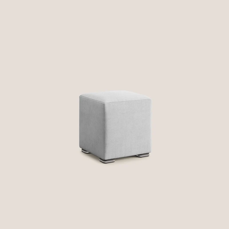 Cube pouf en tissu doux imperméable T02 gris clair