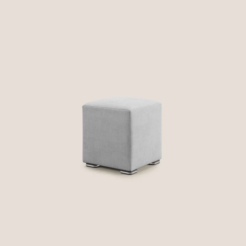 Cube pouf en tissu doux imperméable T02 gris clair