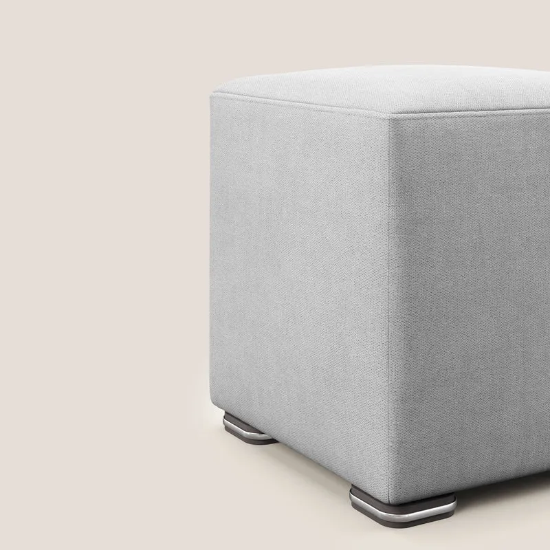 Cube pouf en tissu doux imperméable T02 gris clair