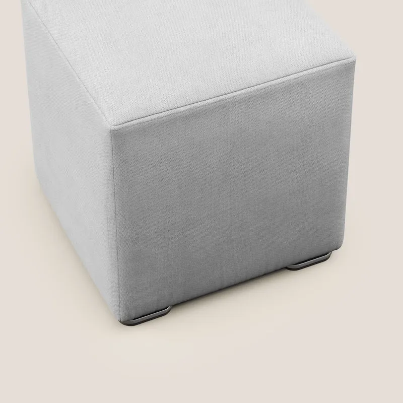 Cube pouf en tissu doux imperméable T02 gris clair