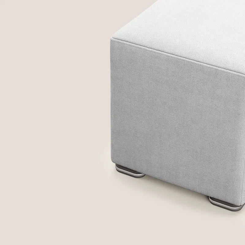 Cube pouf en tissu doux imperméable T02 gris clair