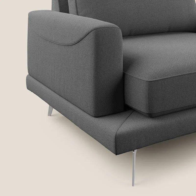 Dorian fauteuil moderne en tissu doux anti-tache T05 anthracite