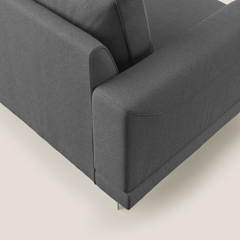Dorian fauteuil moderne en tissu doux anti-tache T05 anthracite