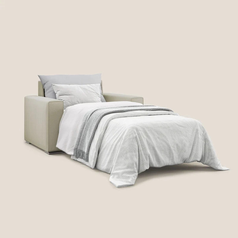 Dream fauteuil-lit en tissu anti-taches T05 écru