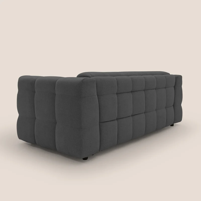 Tender Canapé convertible avec matelas H14 cm en bouclette imperméable T07 anthracite