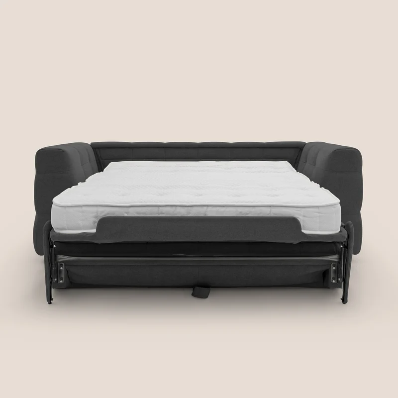 Tender Canapé convertible avec matelas H14 cm en bouclette imperméable T07 anthracite