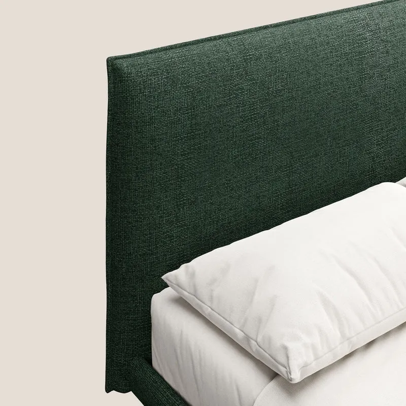 Theo lit moderne déhoussable avec pieds hauts en métal et tissu imperméable T10 vert
