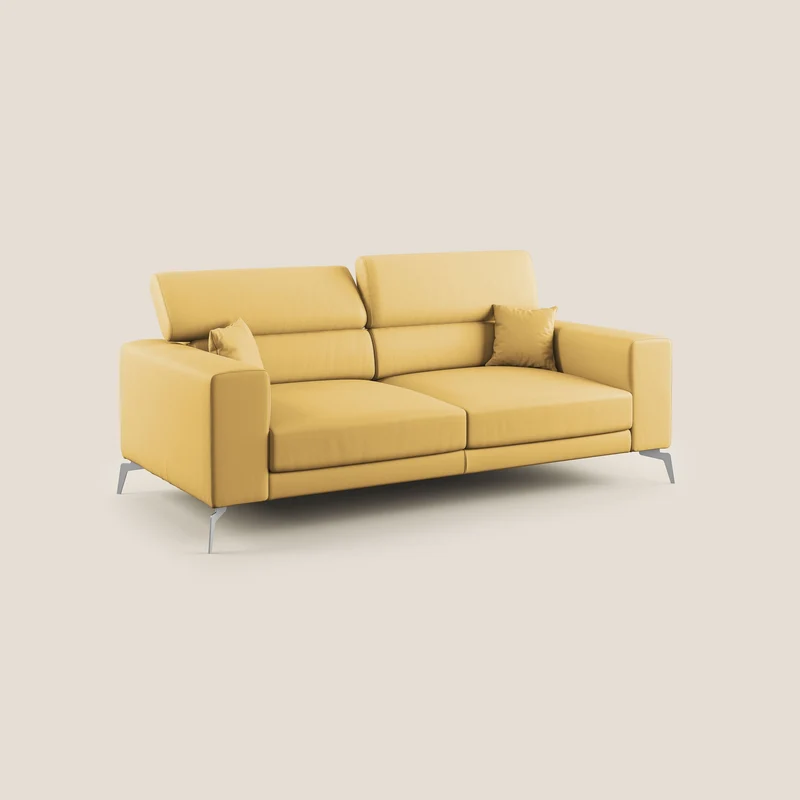 Blade Canapé moderne avec têtières inclinables en Similicuir T04 jaune