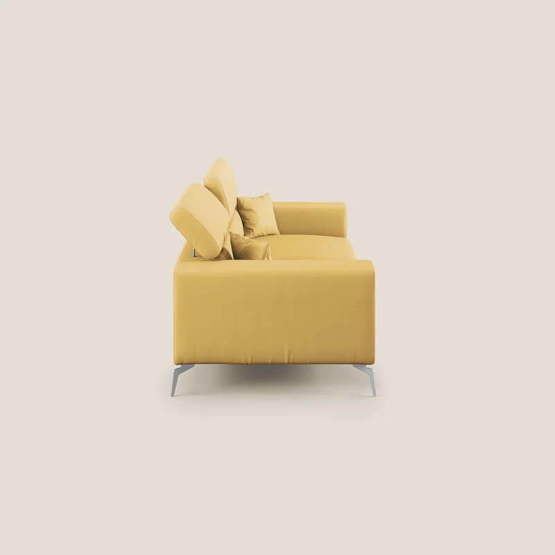 Blade Canapé moderne avec têtières inclinables en Similicuir T04 jaune