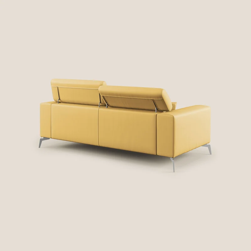 Blade Canapé moderne avec têtières inclinables en Similicuir T04 jaune