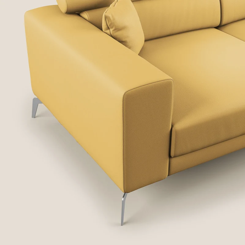 Blade Canapé moderne avec têtières inclinables en Similicuir T04 jaune