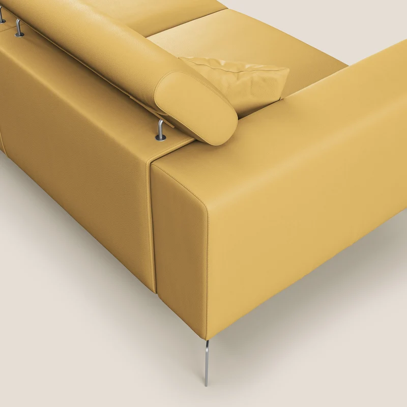Blade Canapé moderne avec têtières inclinables en Similicuir T04 jaune