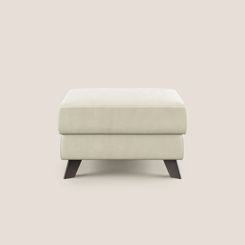 Moon Pouf coffre aux pieds hauts en microfibre imperméable T11 crème