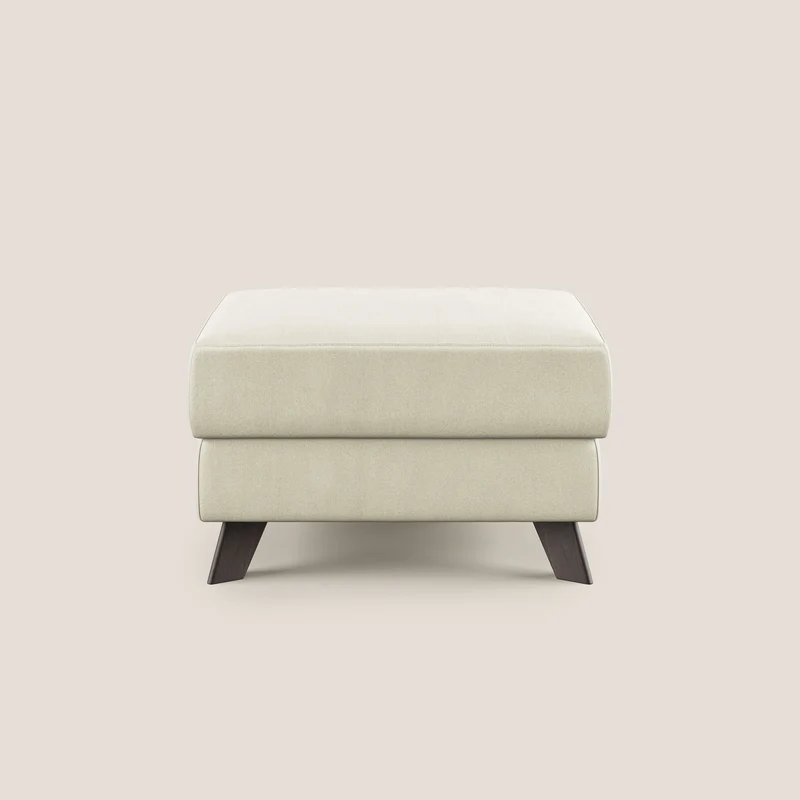 Moon Pouf coffre aux pieds hauts en microfibre imperméable T11 crème