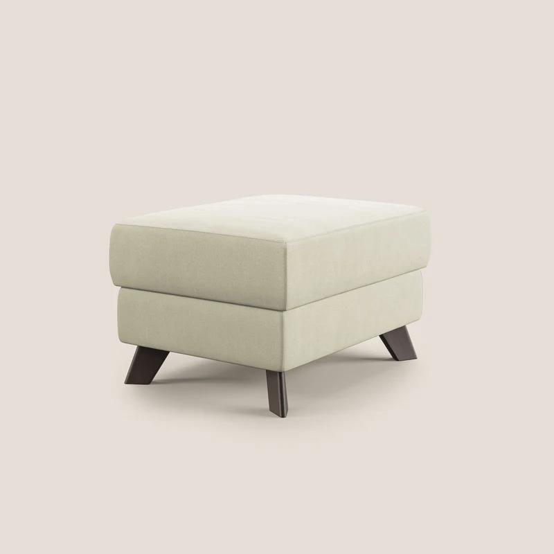 Moon Pouf coffre aux pieds hauts en microfibre imperméable T11 crème