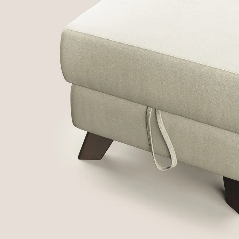 Moon Pouf coffre aux pieds hauts en microfibre imperméable T11 crème
