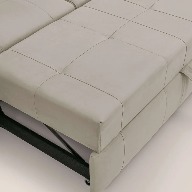 Kronos Canapé avec pouf extractible et têtières inclinalbes en microfibre douce imperméable T11 Taupe tortora