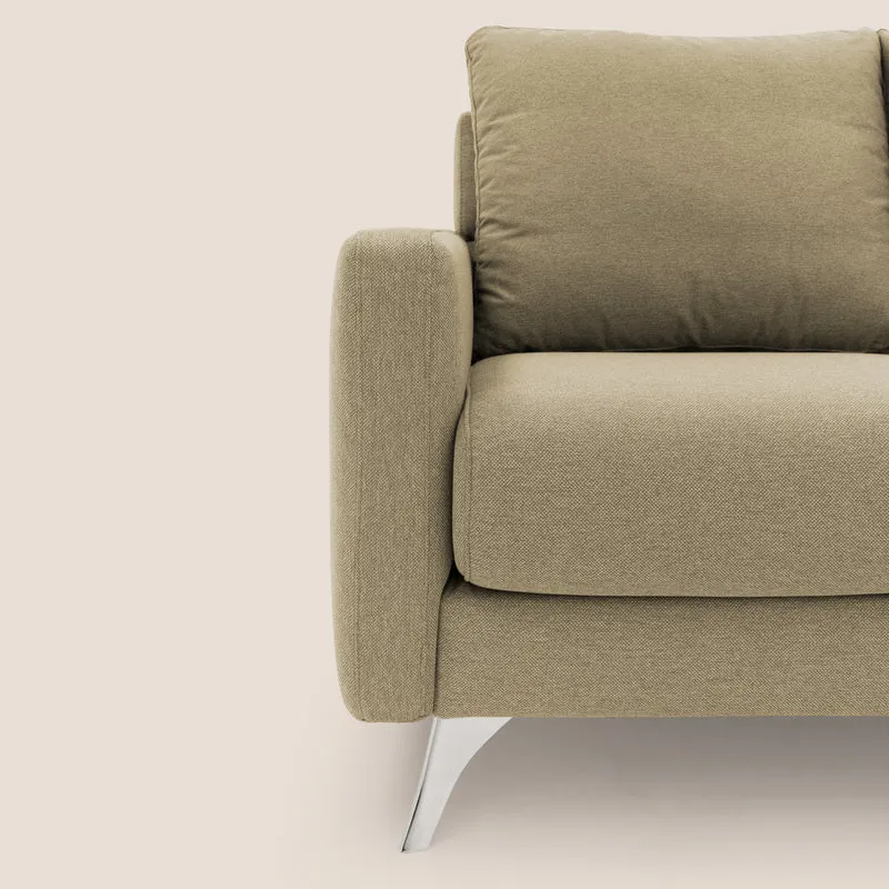 Klimt canapé avec assises coulissantes et dossier en duvet d'oie en tissu détachable T05 chameau