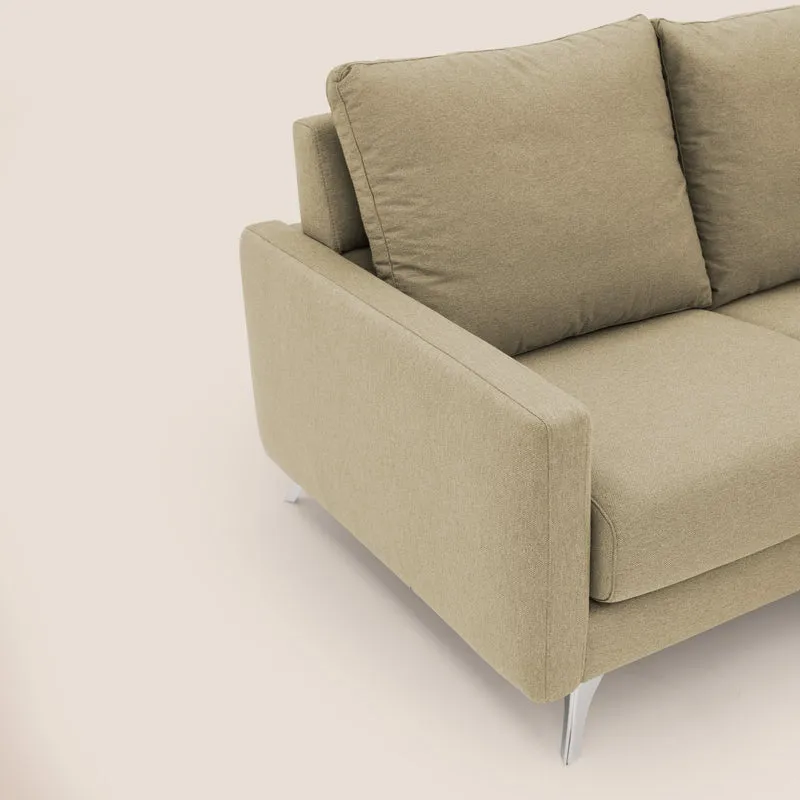 Klimt canapé avec assises coulissantes et dossier en duvet d'oie en tissu détachable T05 chameau