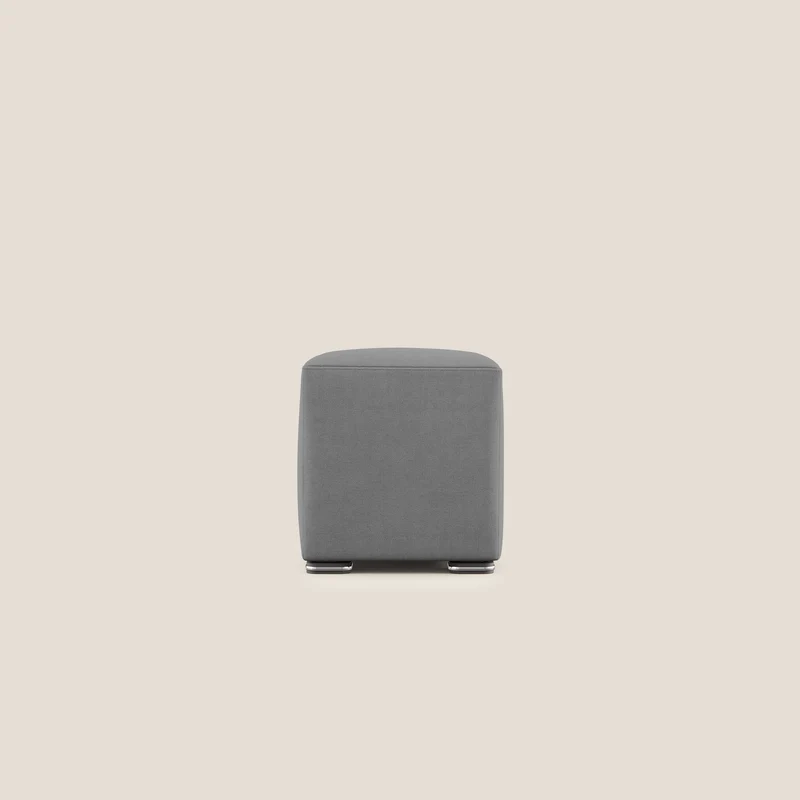 Cube pouf en tissu doux imperméable T02 gris