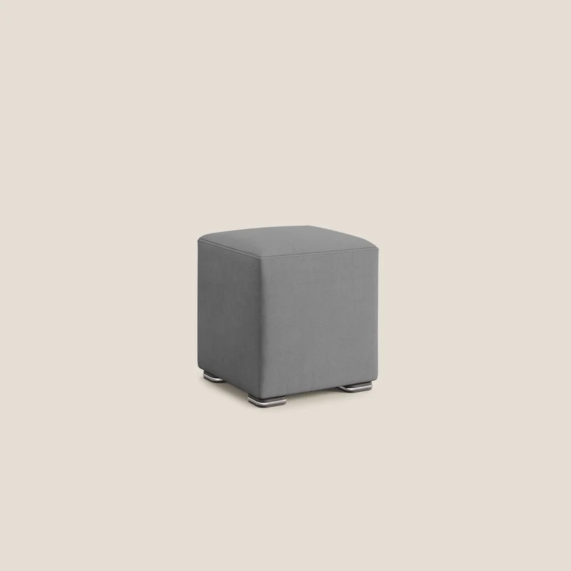 Cube pouf en tissu doux imperméable T02 gris