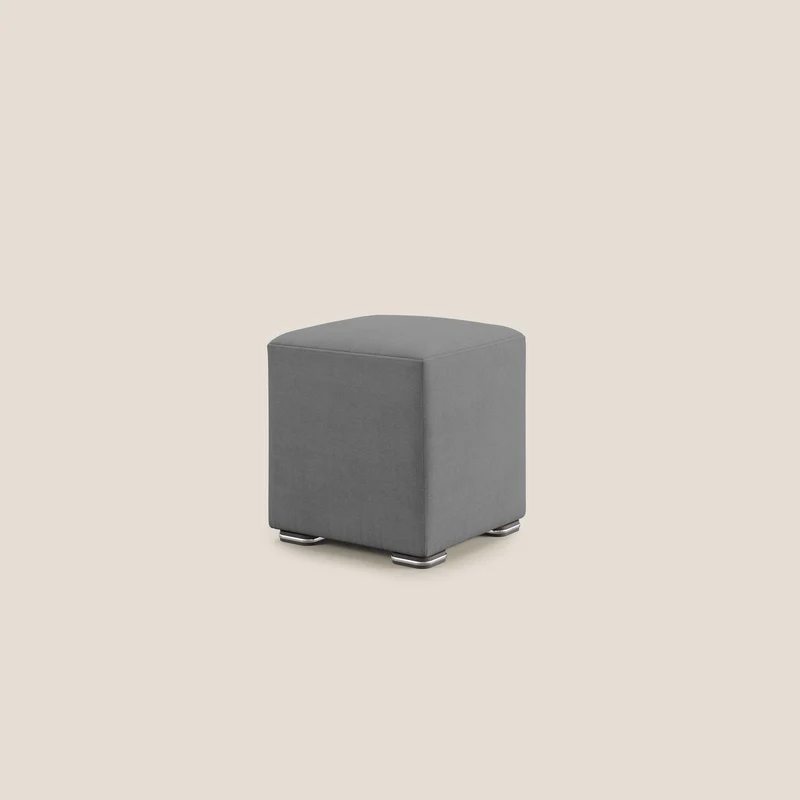 Cube pouf en tissu doux imperméable T02 gris