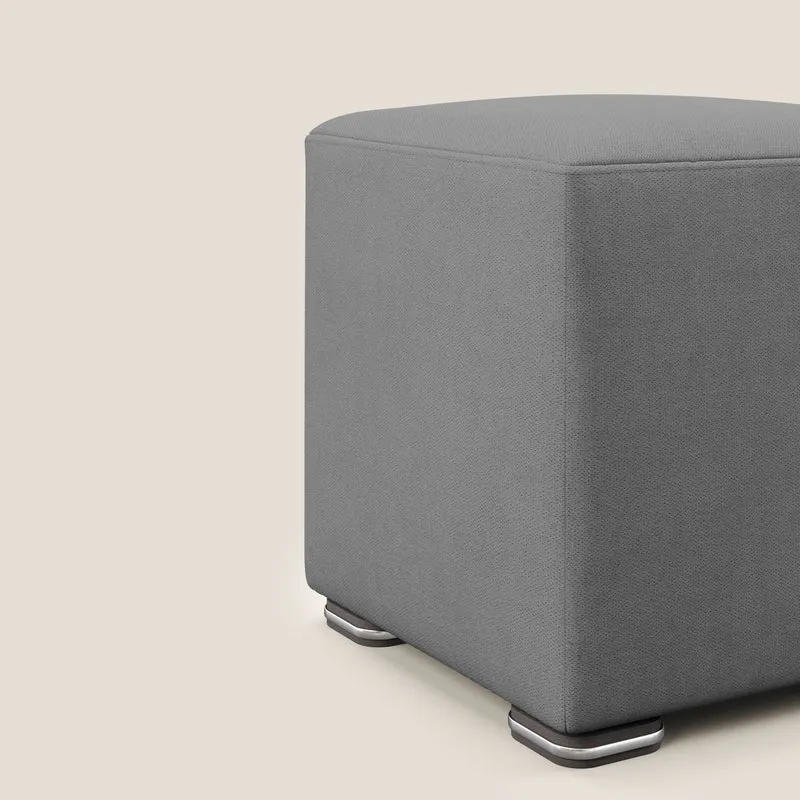 Cube pouf en tissu doux imperméable T02 gris