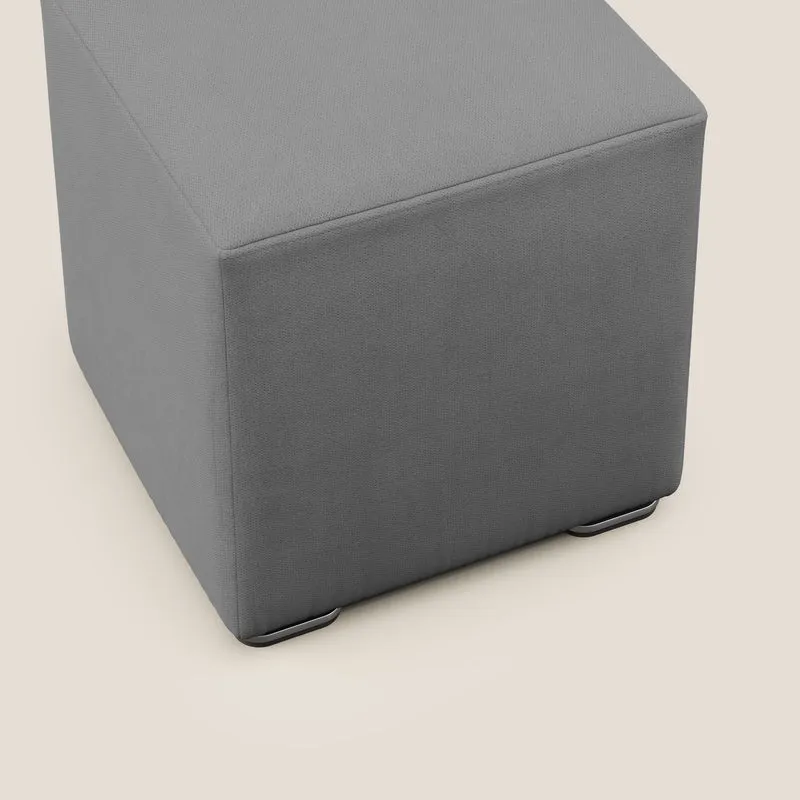 Cube pouf en tissu doux imperméable T02 gris