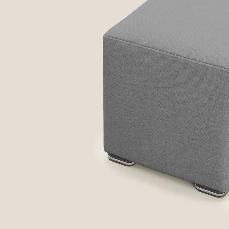 Cube pouf en tissu doux imperméable T02 gris