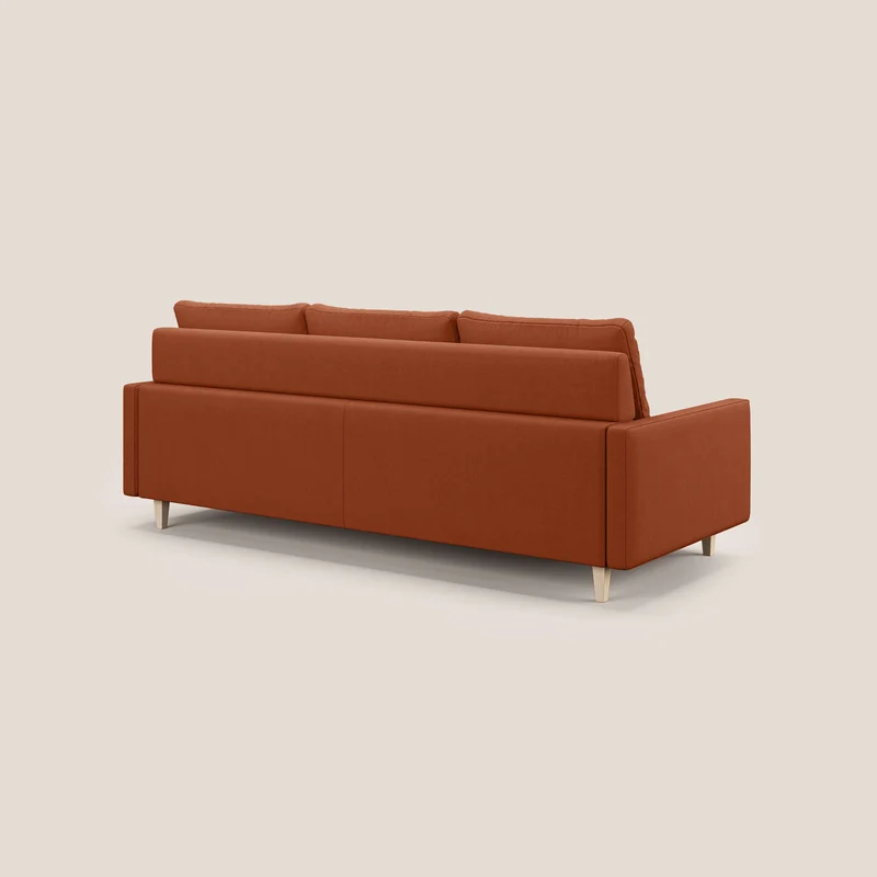 Matisse canapé d'angle avec assises coulissantes et dossier en duvet d'oie en tissu détachable T17 orange