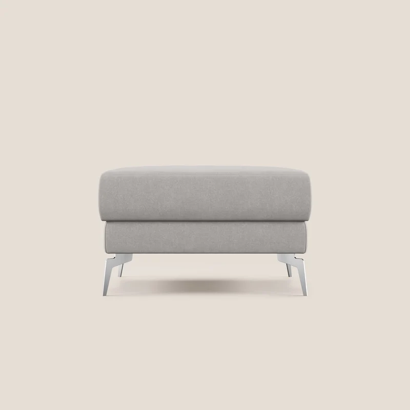 Star Pouf avec pieds hauts en microfibre imperméable T11 gris clair